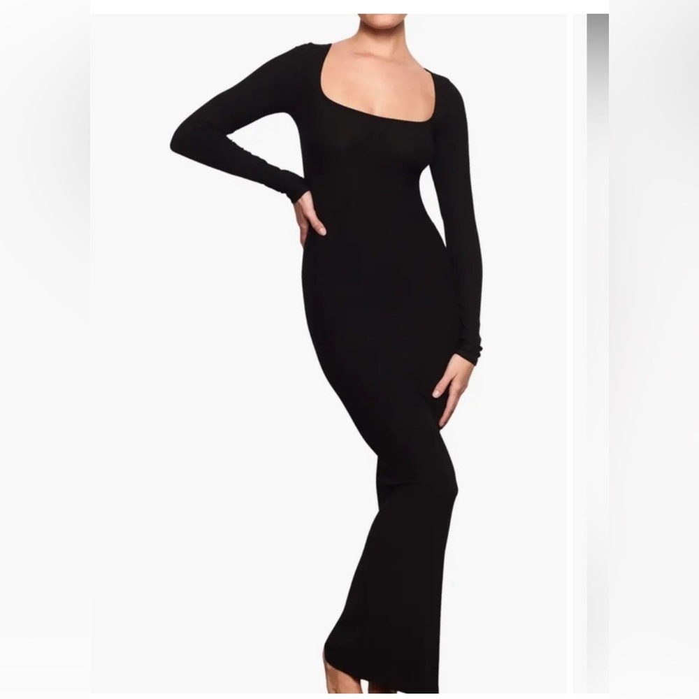 SKIMS Black Long Sleeve Dress - Picture 1 of 2